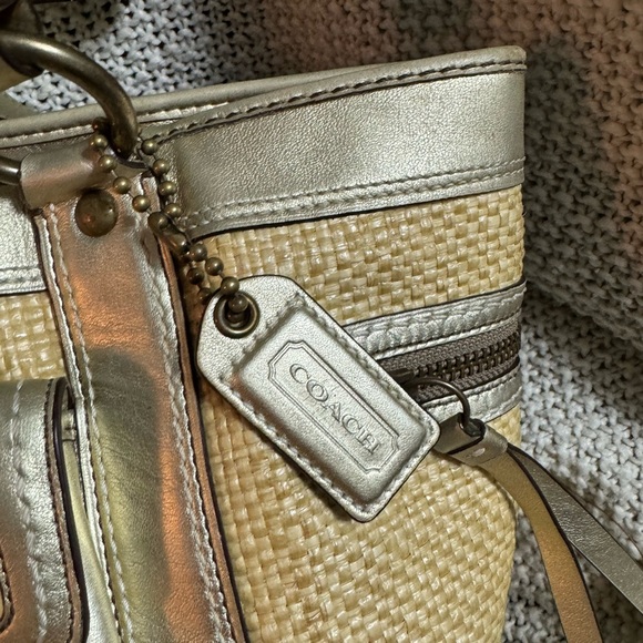 Coach Legacy Womens Natural Woven Canvas Tote Shoulder Handbag Purse - Picture 3 of 13